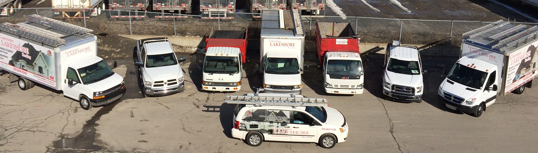 Lakeshore Roofing Trucks